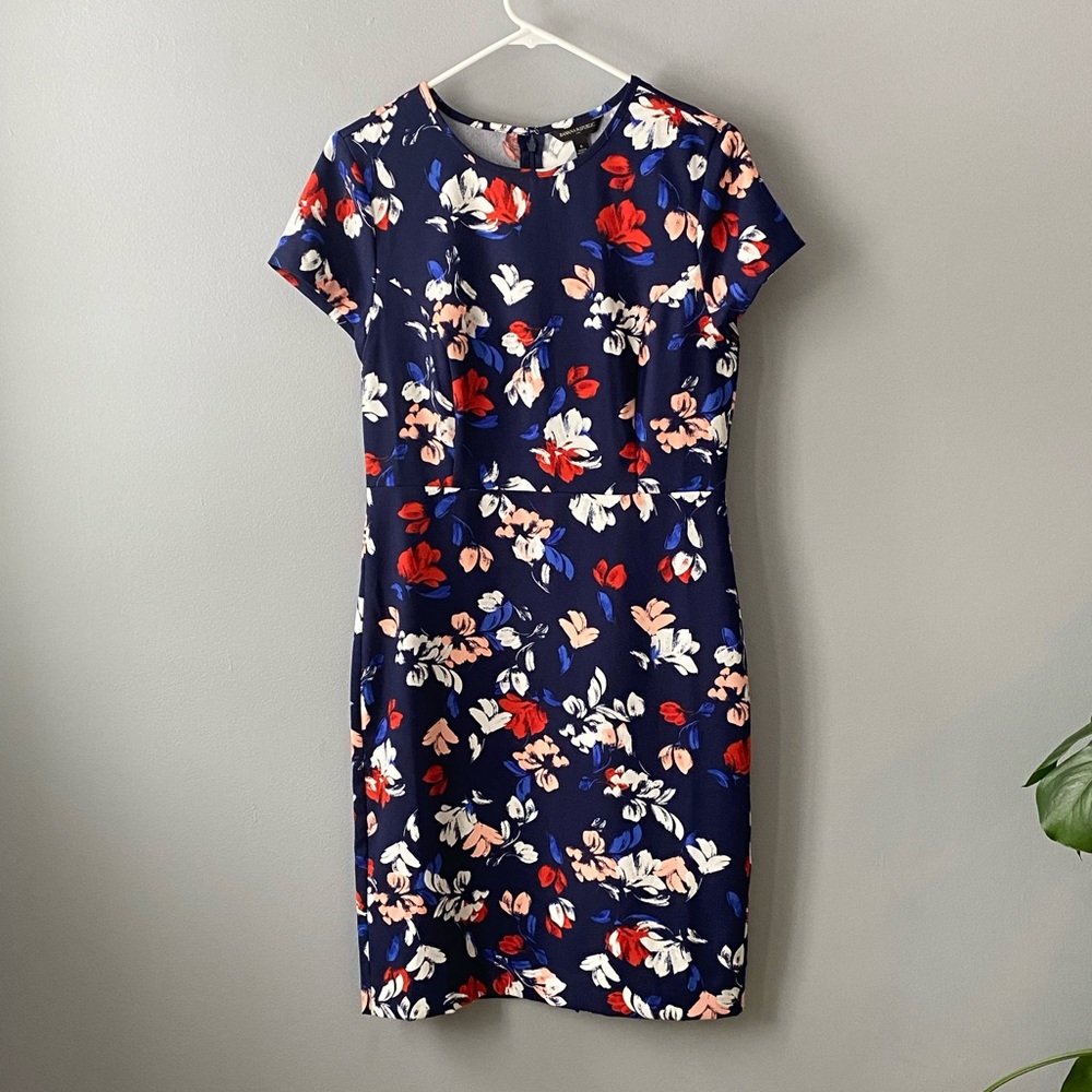 Banana Republic Dress Pencil Dress Floral Dress Short Sleeve Dress Size 6